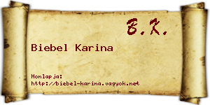 Biebel Karina névjegykártya